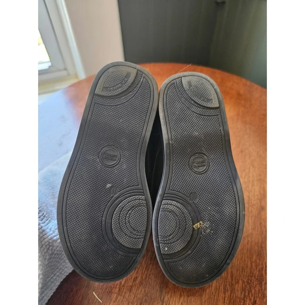 Wonder Nation Boys Black Faux Leather Hook and Loop Dress formal Shoes Size 10‎